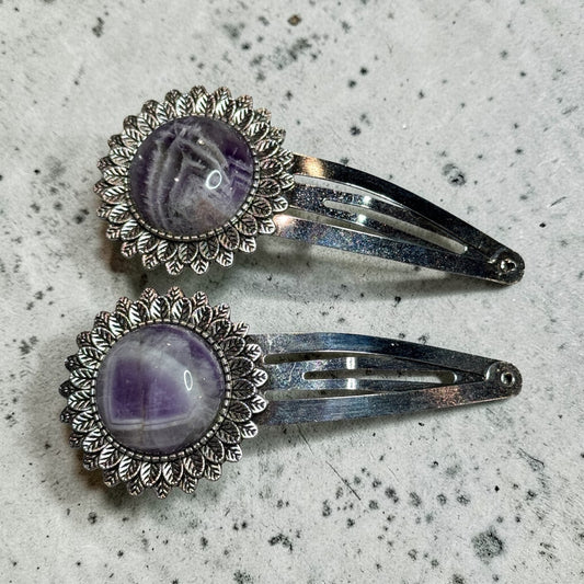 Amethyst Barrette set