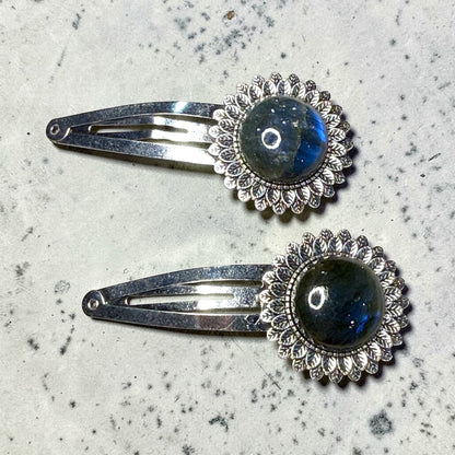 Labradorite Barrette set