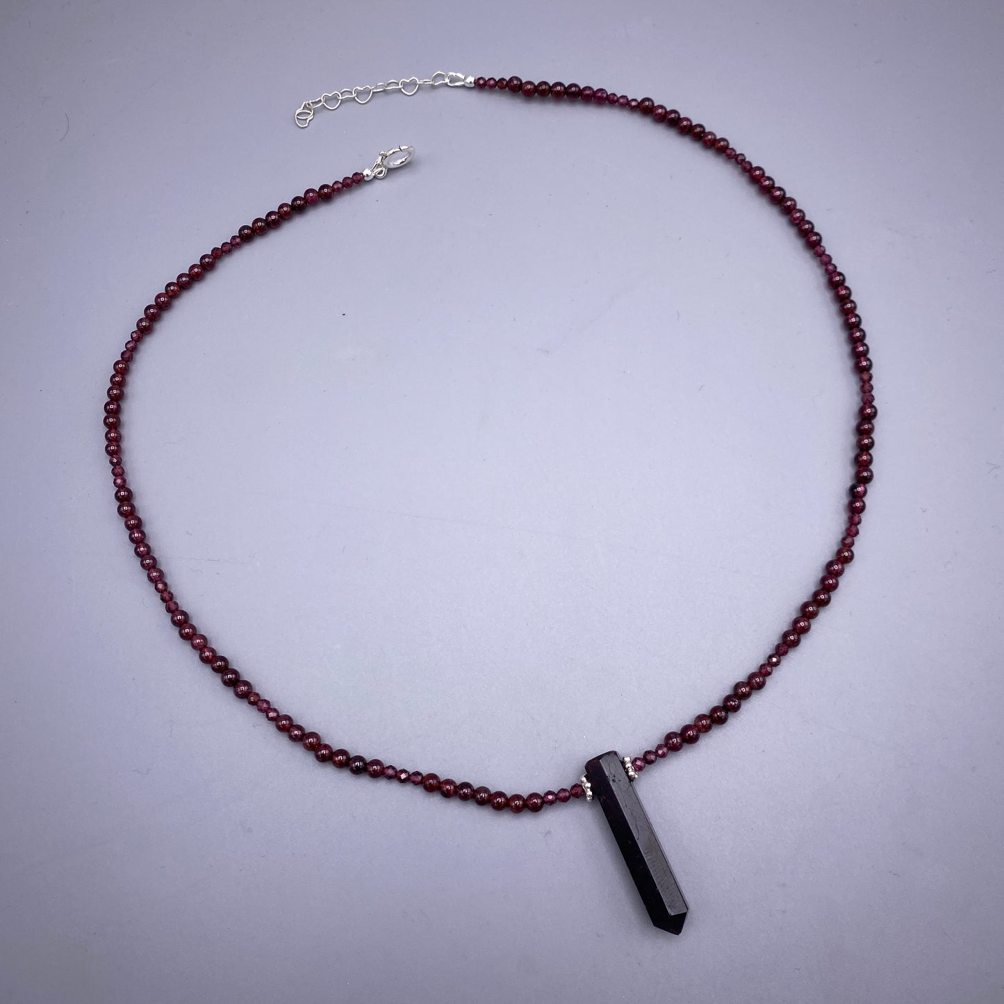 Garnet Point Beaded Necklace