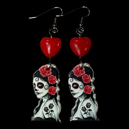 Sugar Skull Halloween Earrings
