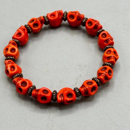Orange Skulls  Bracelet