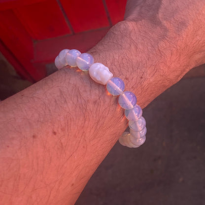 Opalite Skull Beaded Bracelet