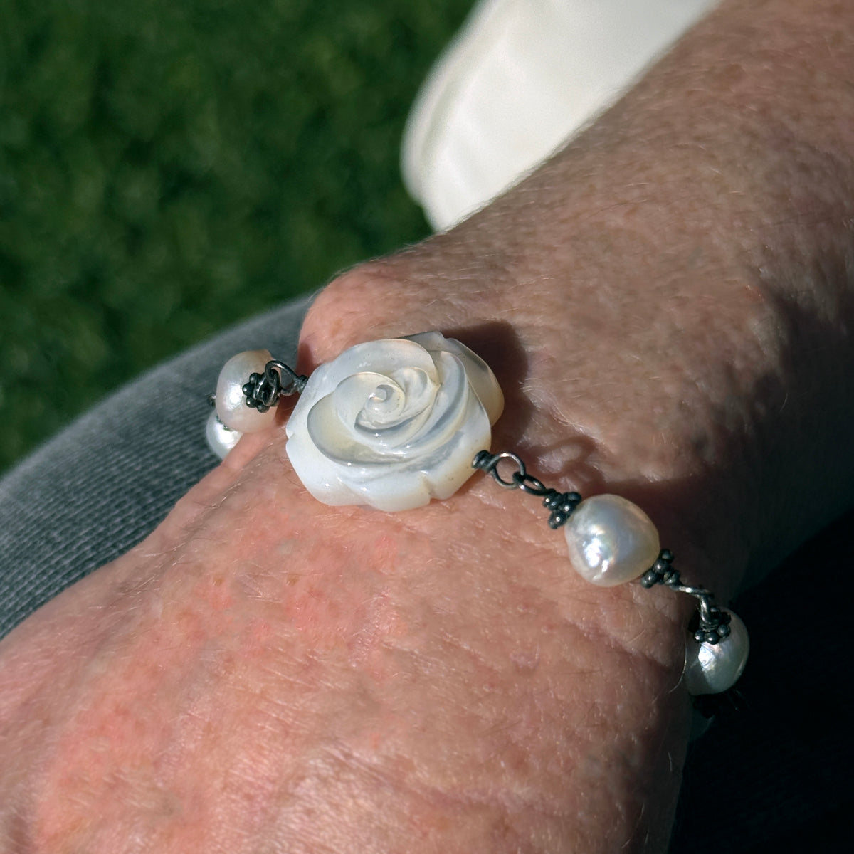 Mother of Pearl Rose Bracelet