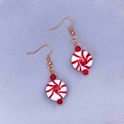 Peppermint Christmas Dangle Earrings