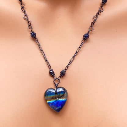 Labradorite Heart Necklace