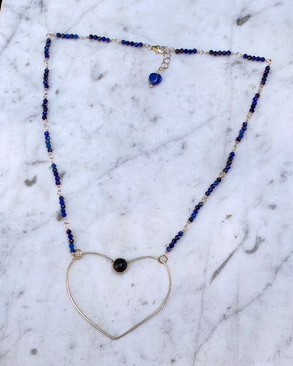 Lapis Lazuli Heart Pendant Necklace