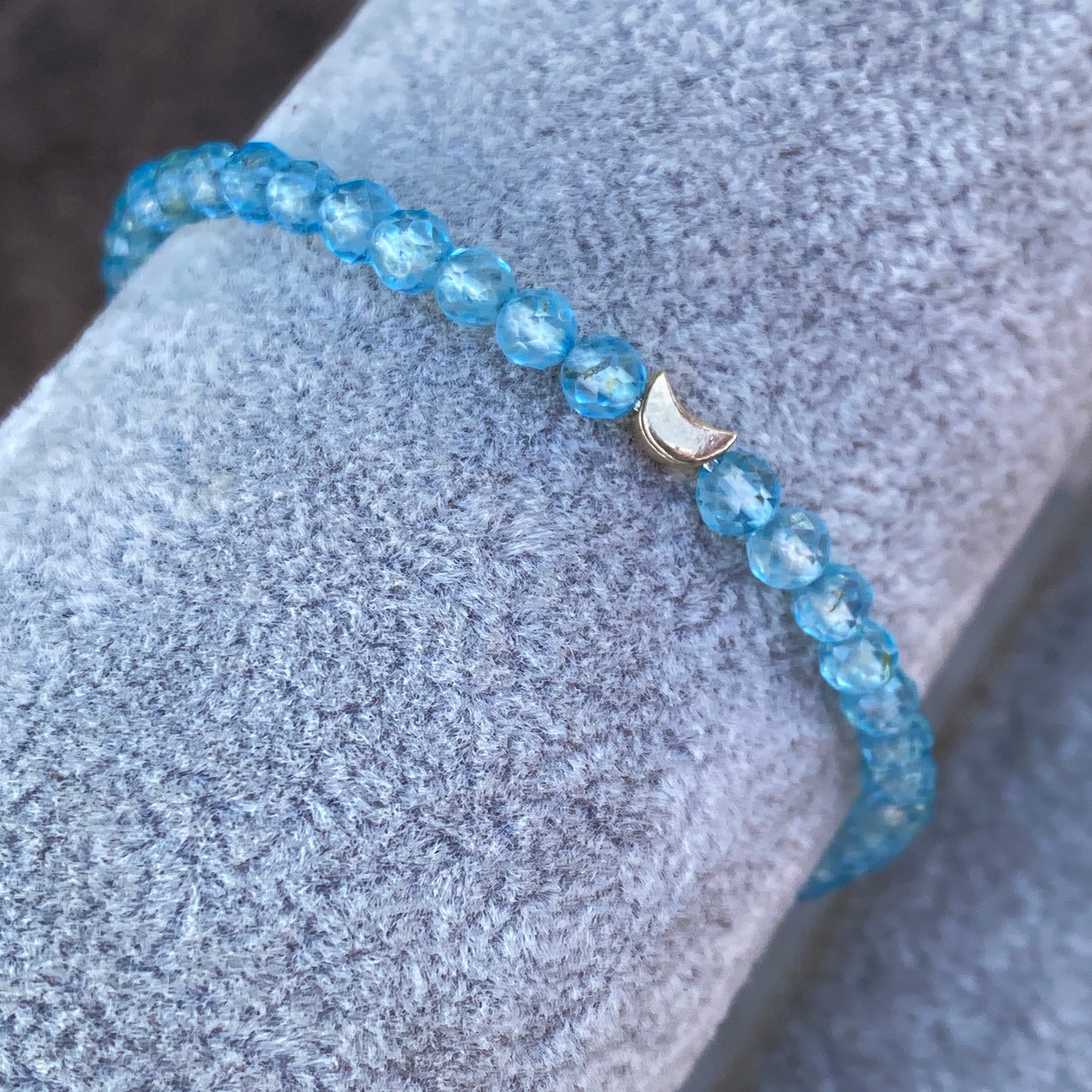 Blue Topaz and Moon Beaded Bracelet