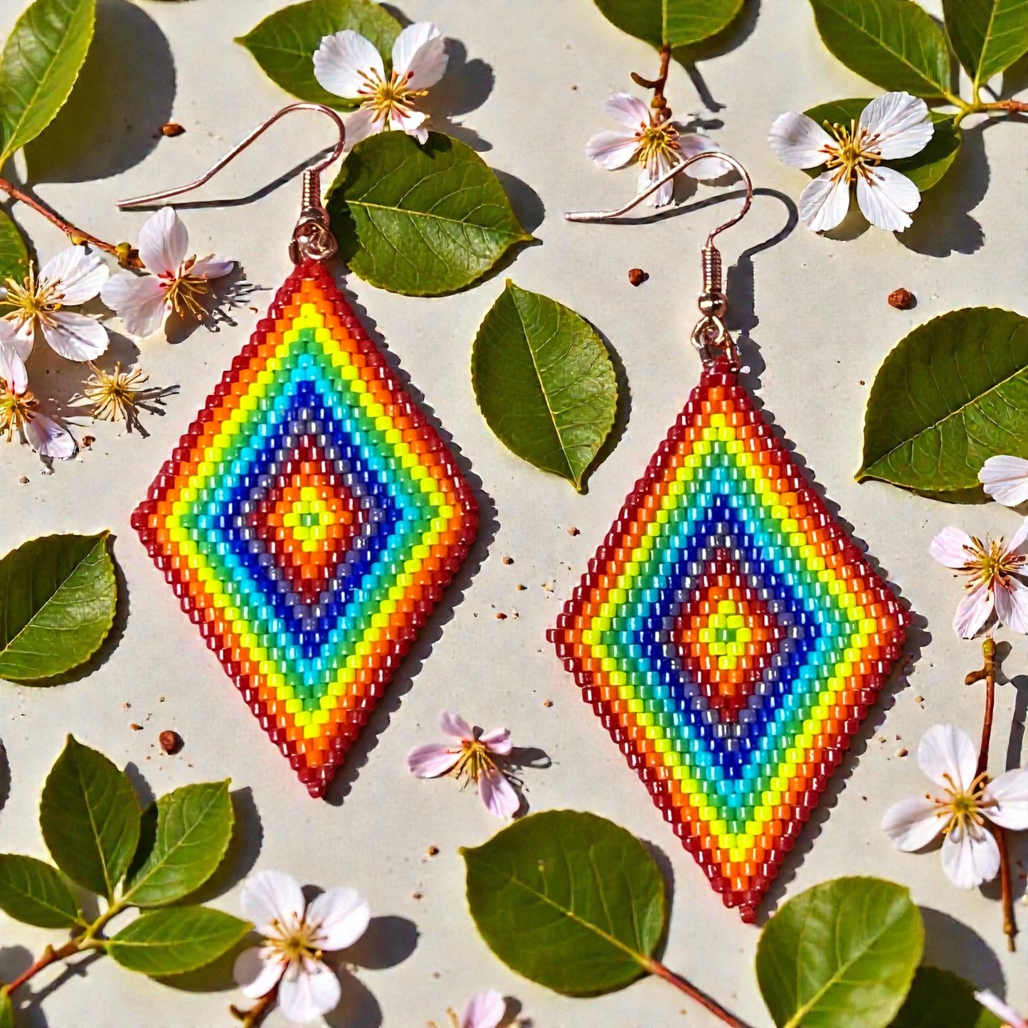 Beaded Glass Pride Earrings
