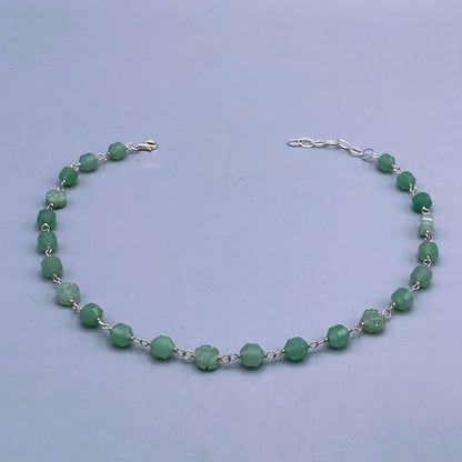 Green Aventurine gemstone Flower Beaded Necklace