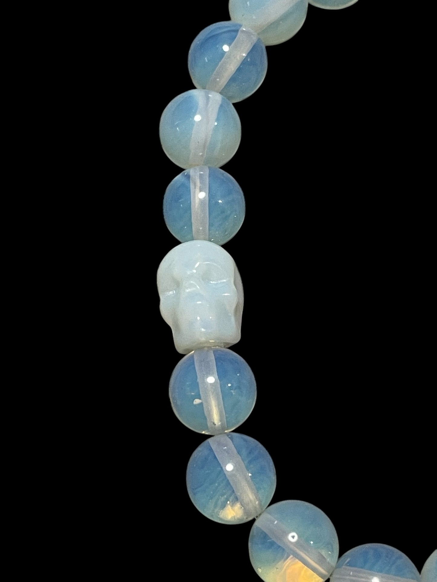 Opalite Skull Beaded Bracelet