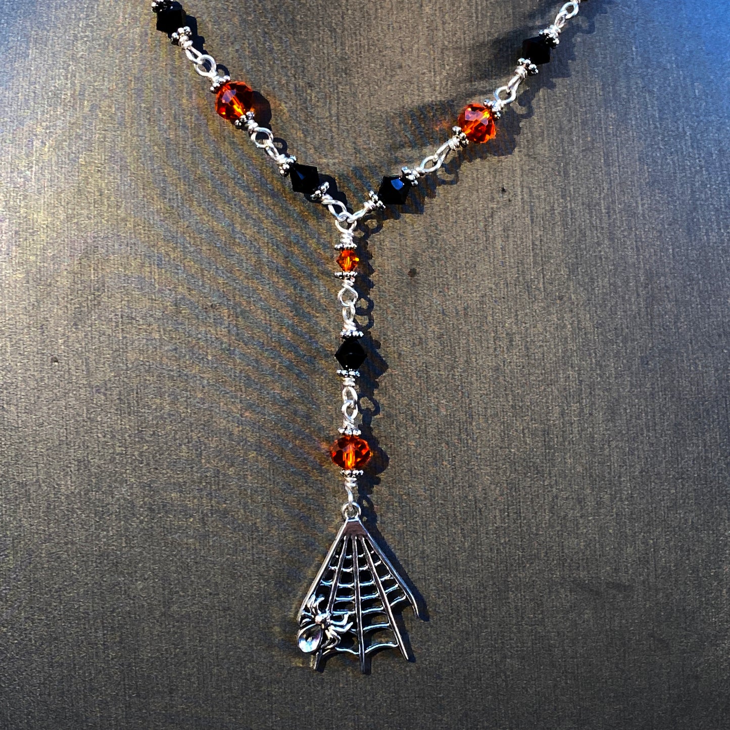 Halloween Spider Web Necklace