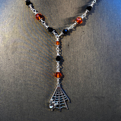 Halloween Spider Web Necklace