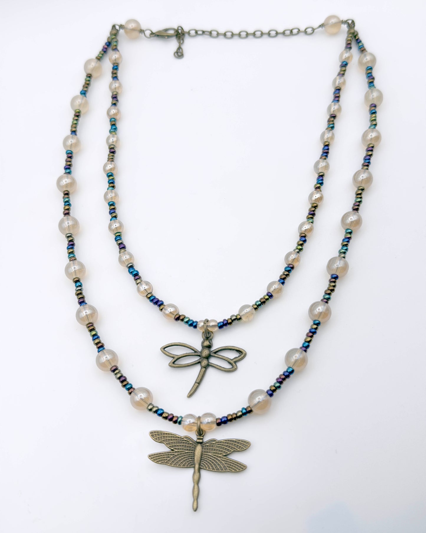 Dragonfly layered necklace