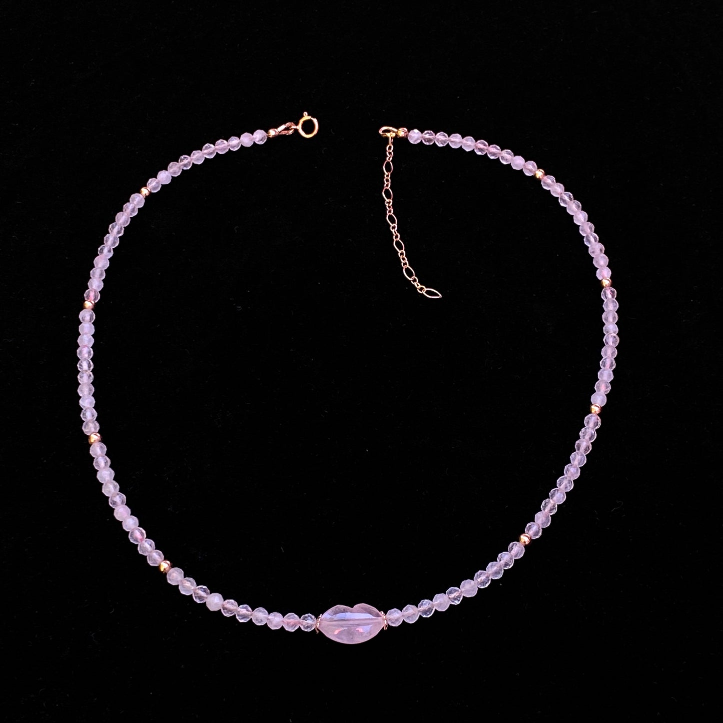 Rose Quartz gemstone Lips choker Necklace