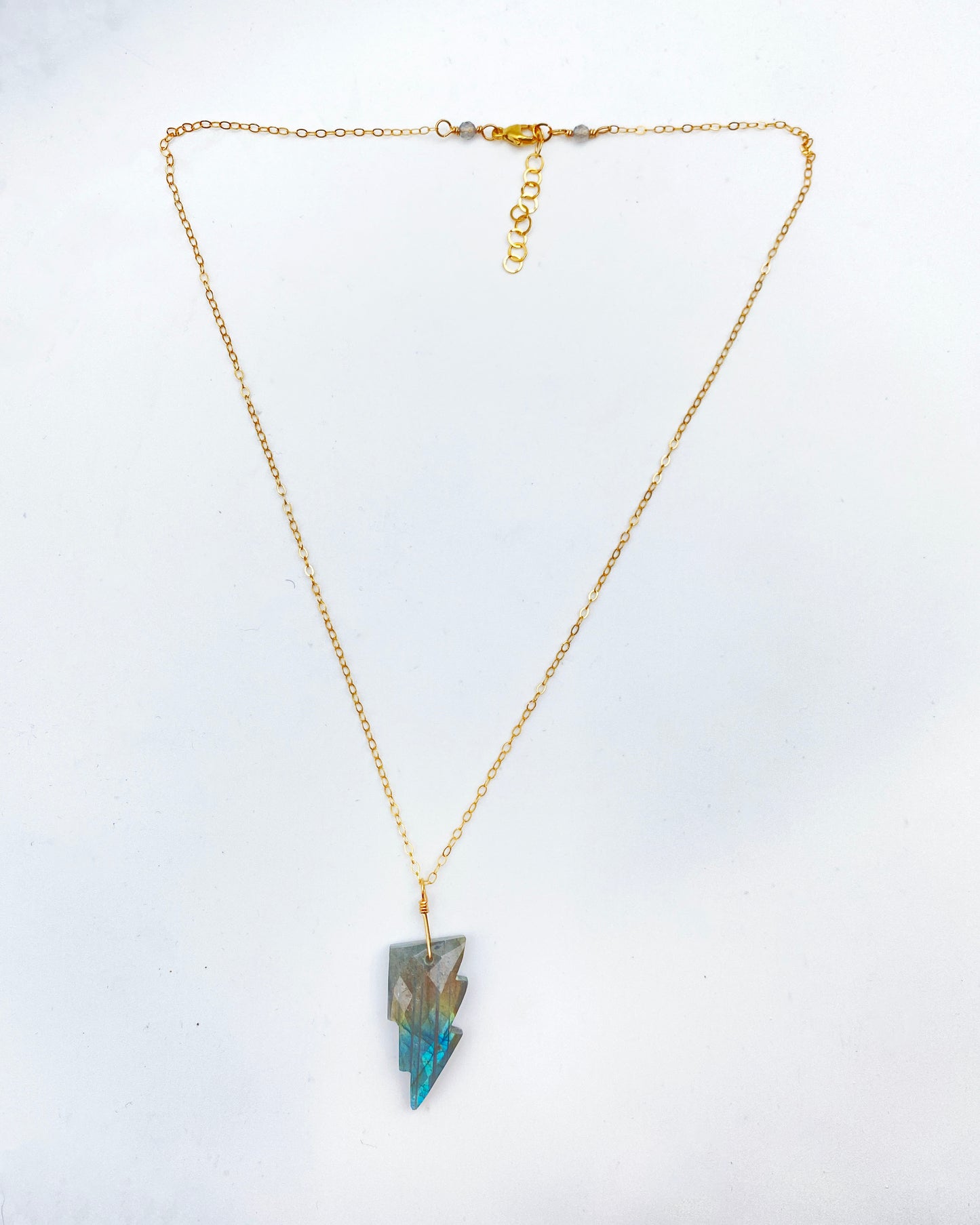 Labradorite Lightning Bolt Necklace