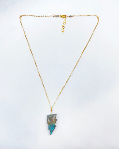 Labradorite Lightning Bolt Necklace