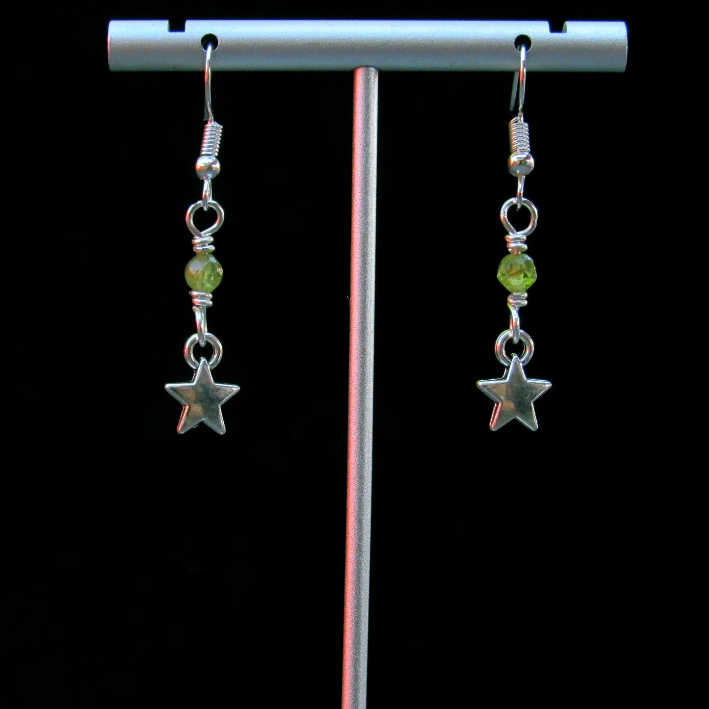 Peridot and Star Dangle Earrings