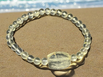 Lemon Quartz Nugget Beaded Bracelet