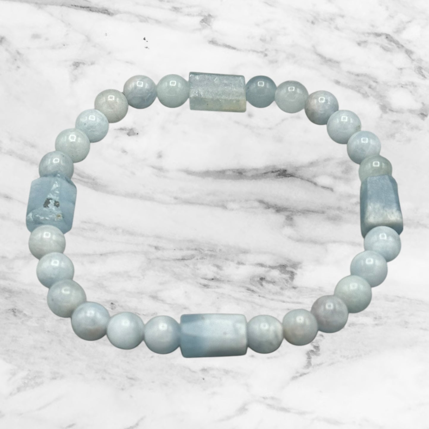 Aquamarine gemstone stretch Bracelet