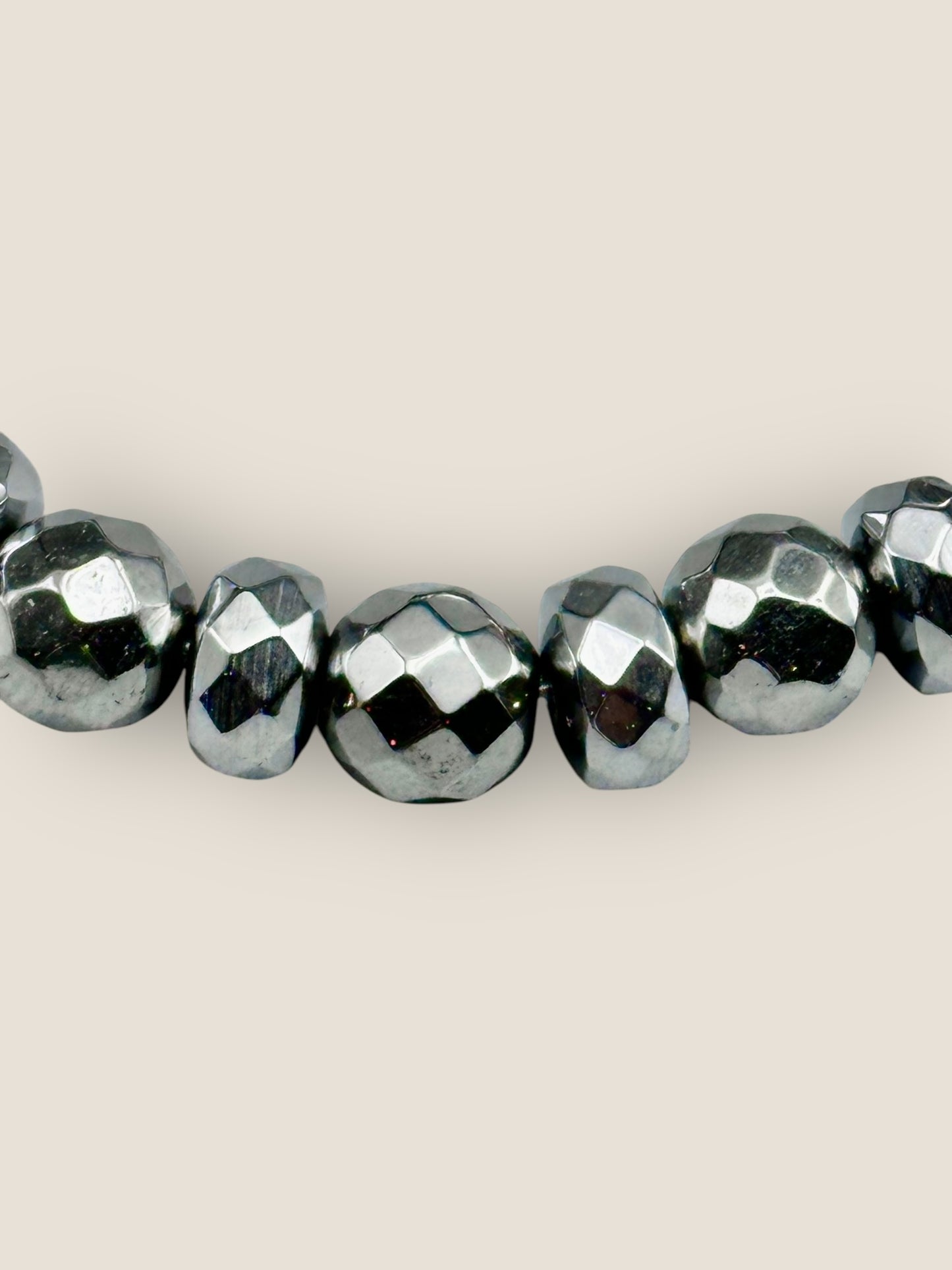 Hematite Gemstone Beaded Stretch Bracelet