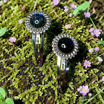 Labradorite Barrette set