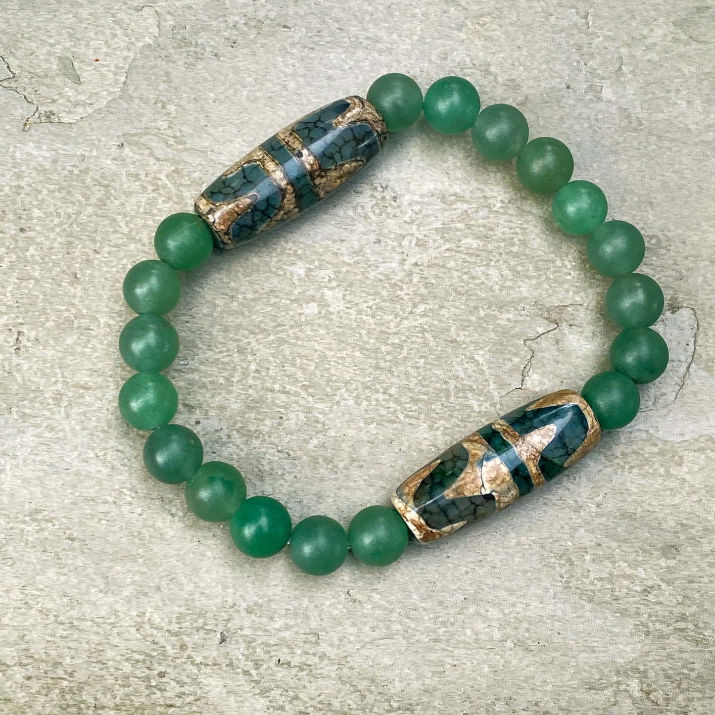 Tibetan Agate and Jade Bracelet