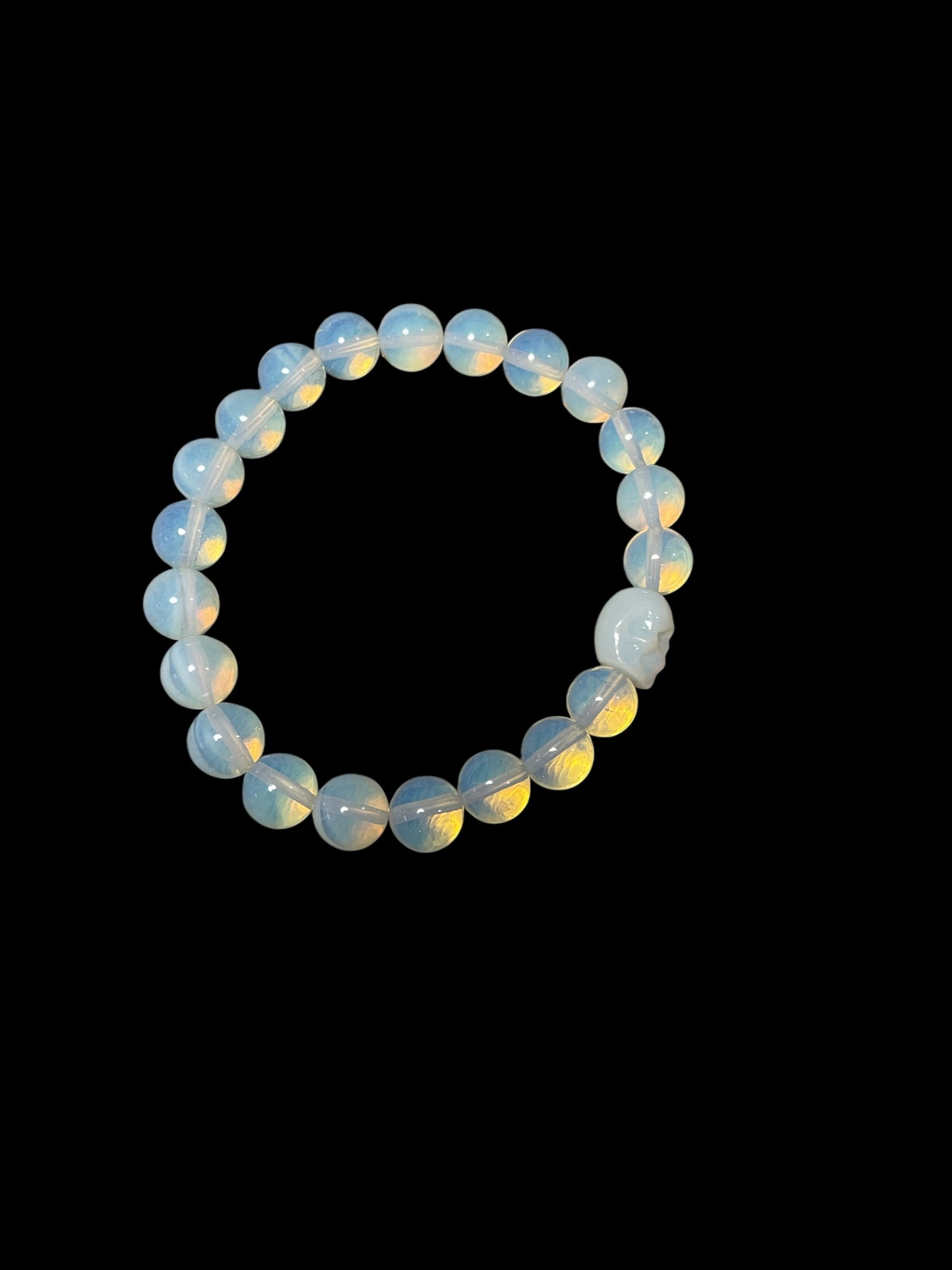 Opalite Skull Beaded Bracelet