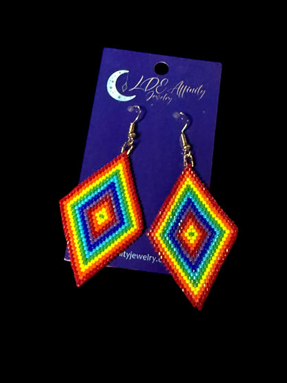 Beaded Glass Pride Earrings