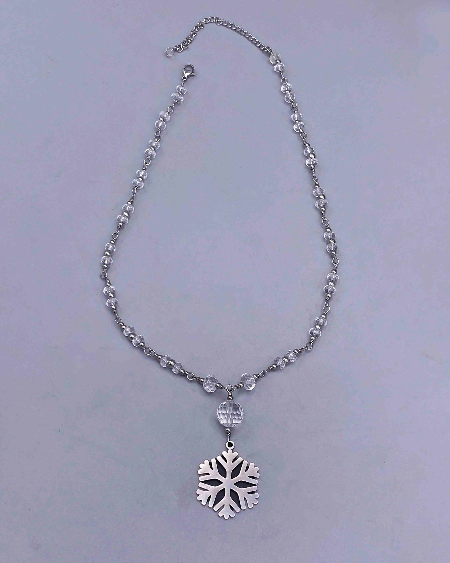 Snowflake and Quartz necklace