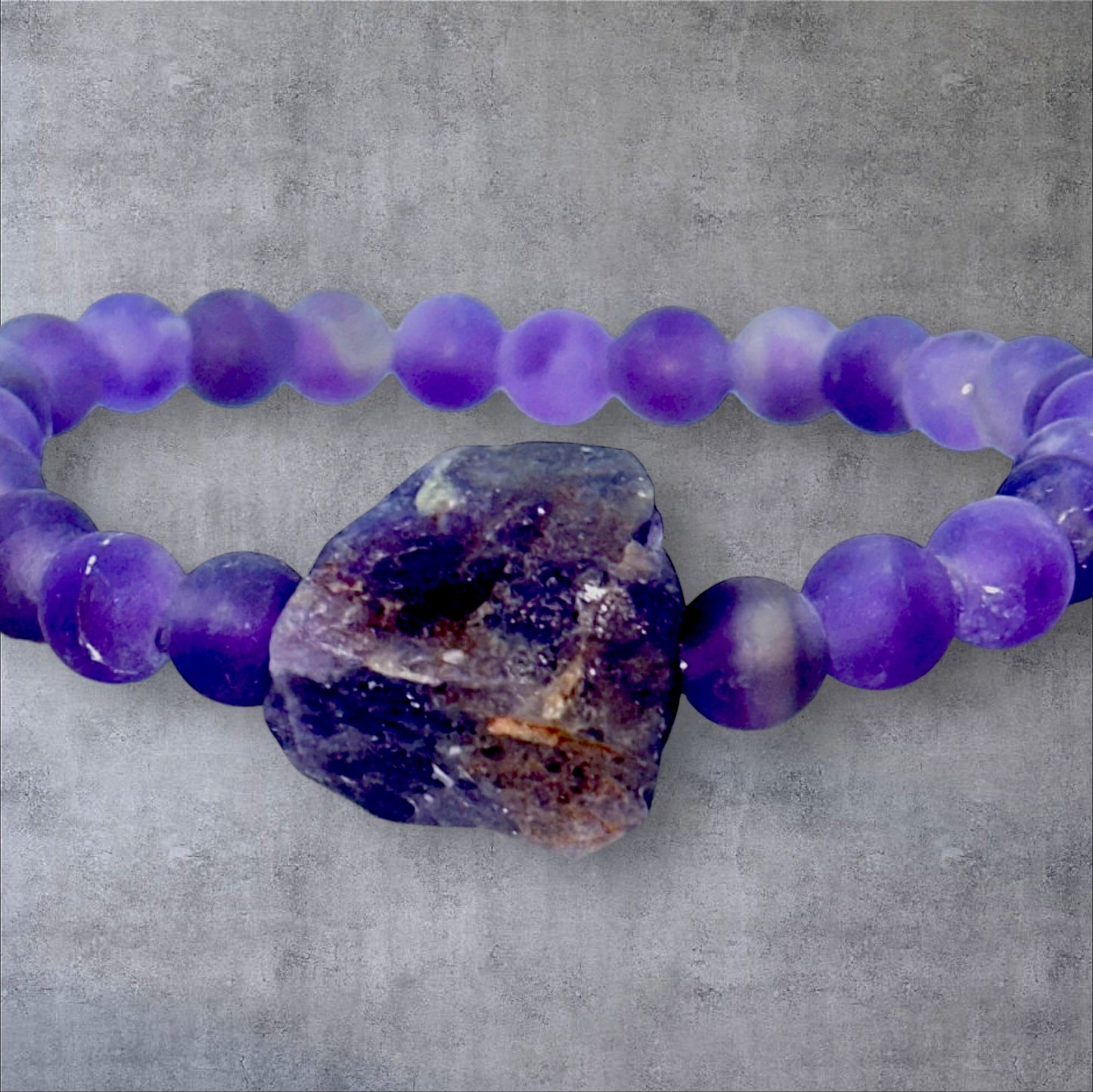 Raw Amethyst Beaded Bracelet