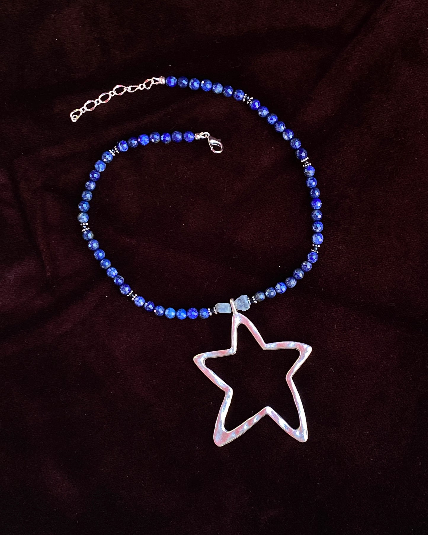 Blue Sapphire and Lapis Lazuli Star Necklace