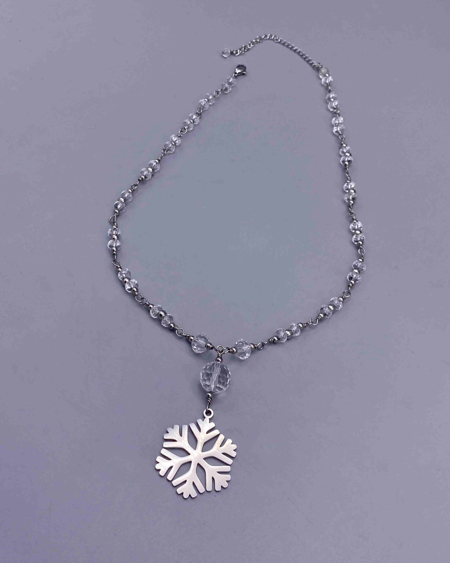 Snowflake and Quartz necklace