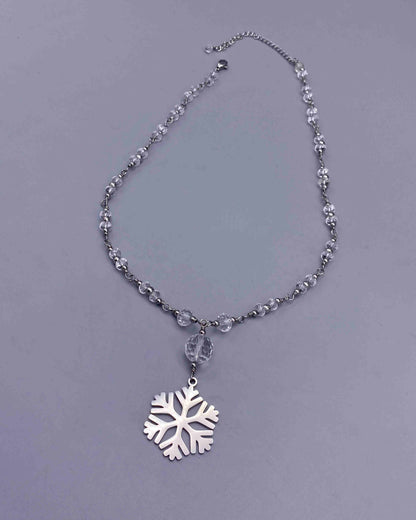 Snowflake and Quartz necklace