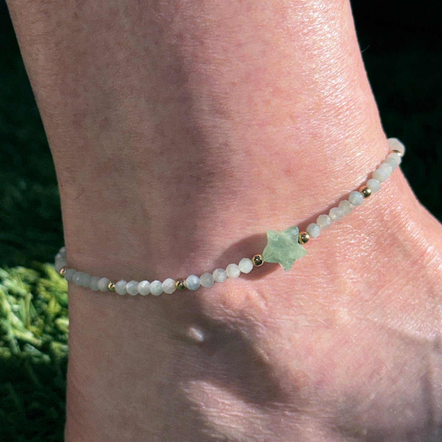 Aquamarine Star Anklet