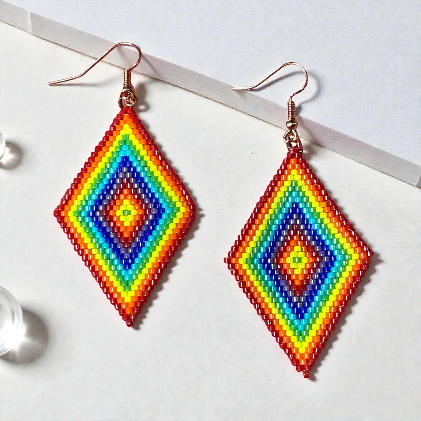 Beaded Glass Pride Earrings