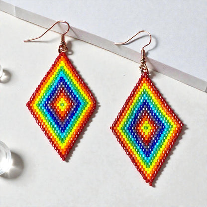 Beaded Glass Pride Earrings