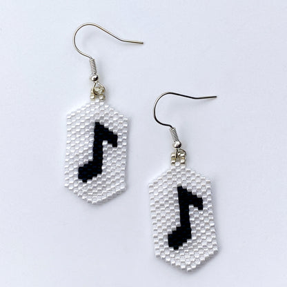 Music Note Seed Bead Earrings