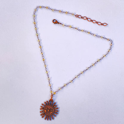 Opal and Sun Necklace