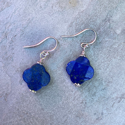 Lapis Lazuli Clover Earrings