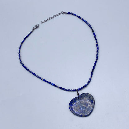 Lapis Lazuli gemstone heart pendant necklace