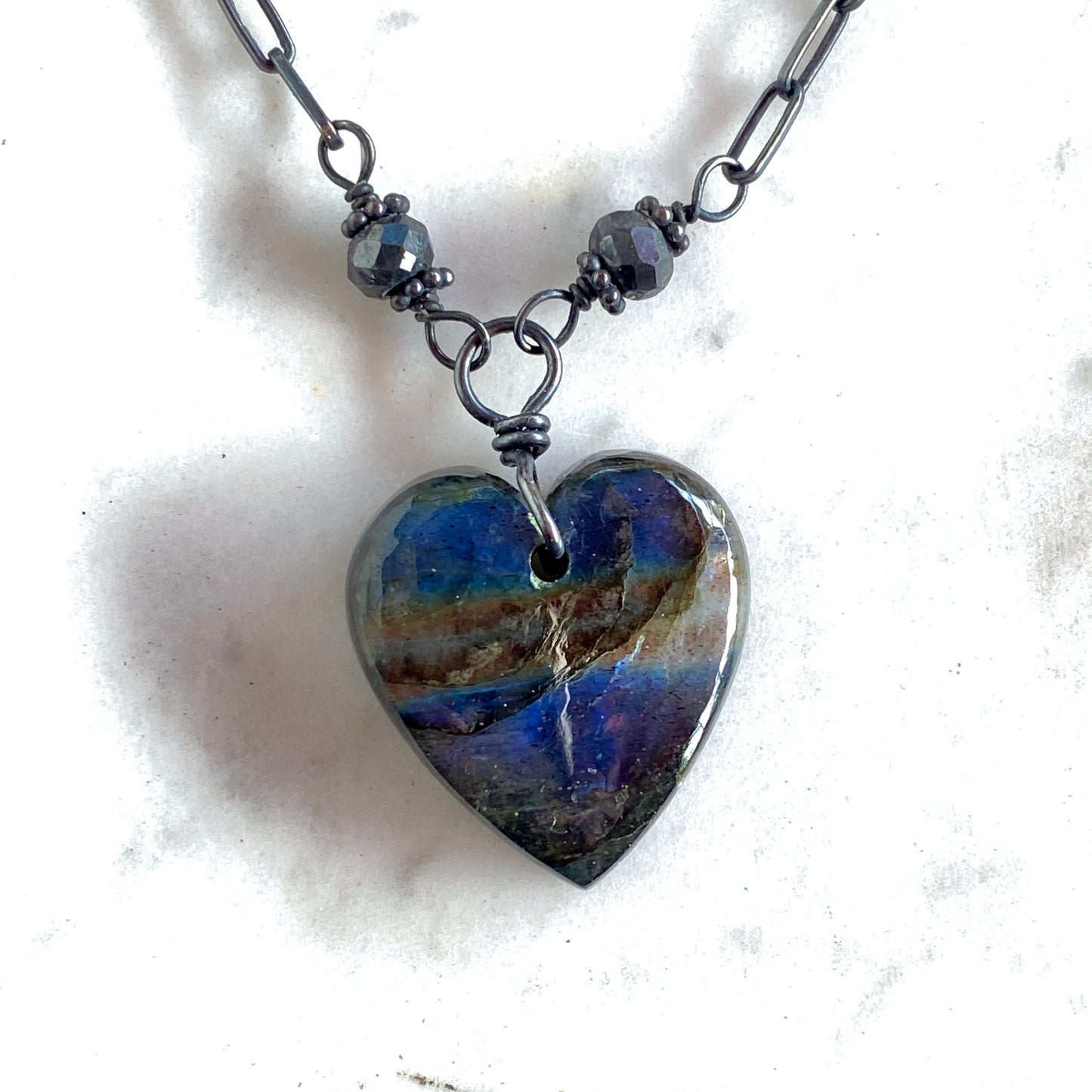 Labradorite Heart Necklace