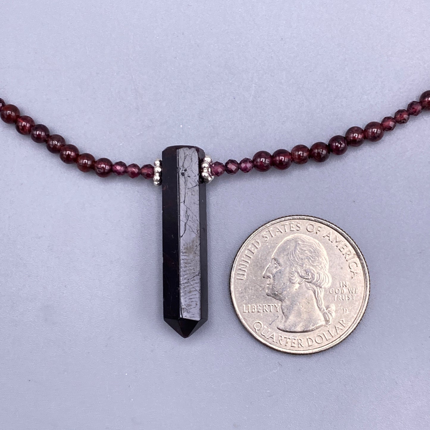 Garnet Point Beaded Necklace