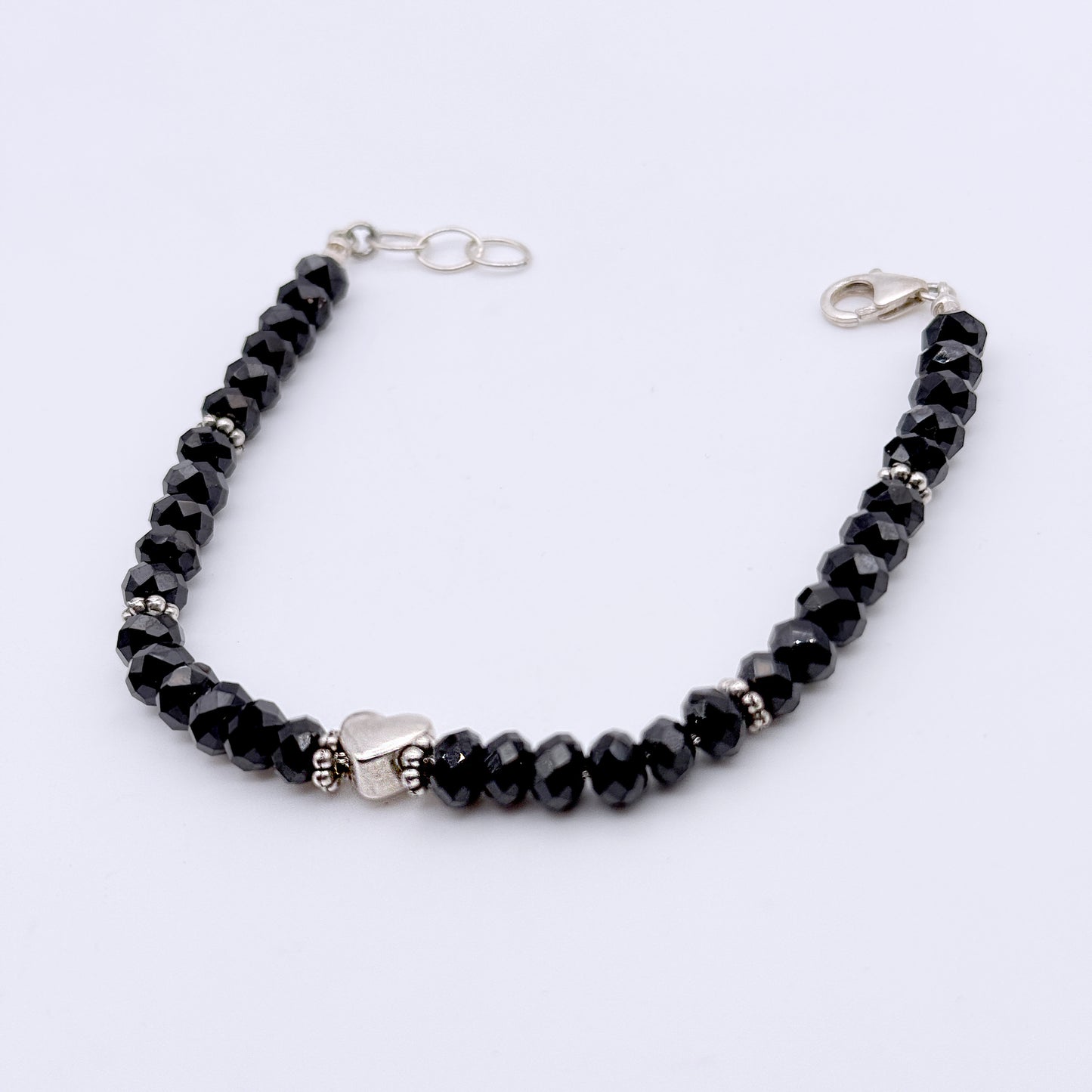 Black Spinel Heart Bracelet