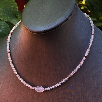 Rose Quartz gemstone Lips choker Necklace