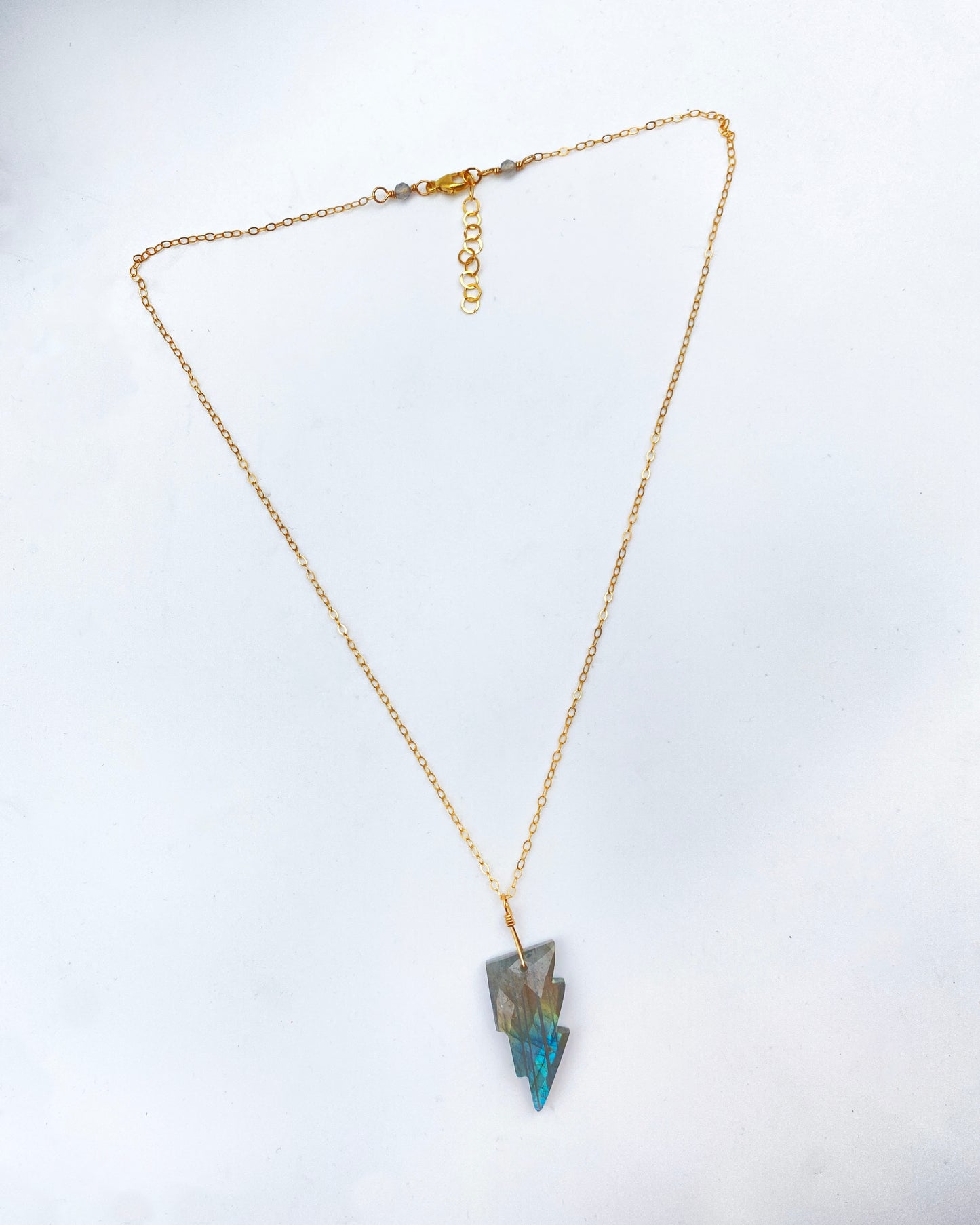 Labradorite Lightning Bolt Necklace