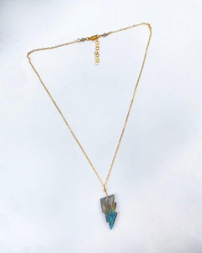 Labradorite Lightning Bolt Necklace