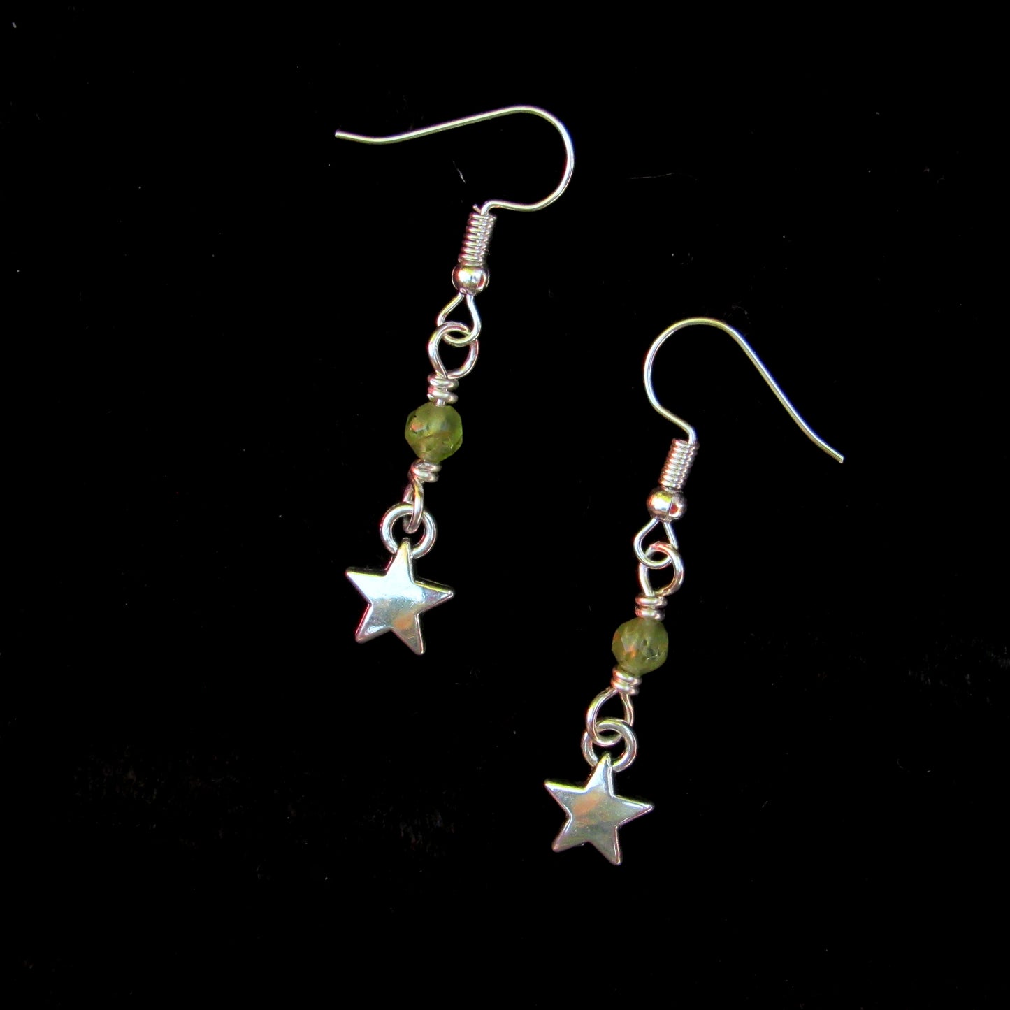 Peridot and Star Dangle Earrings