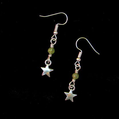 Peridot and Star Dangle Earrings