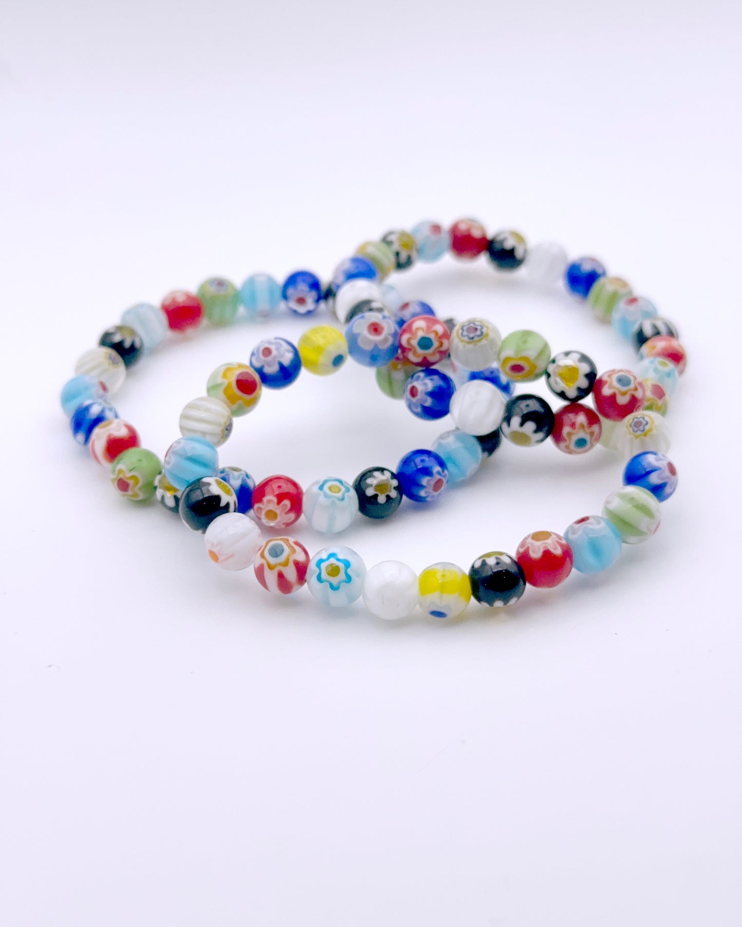 Millefiori flower Glass Bracelet