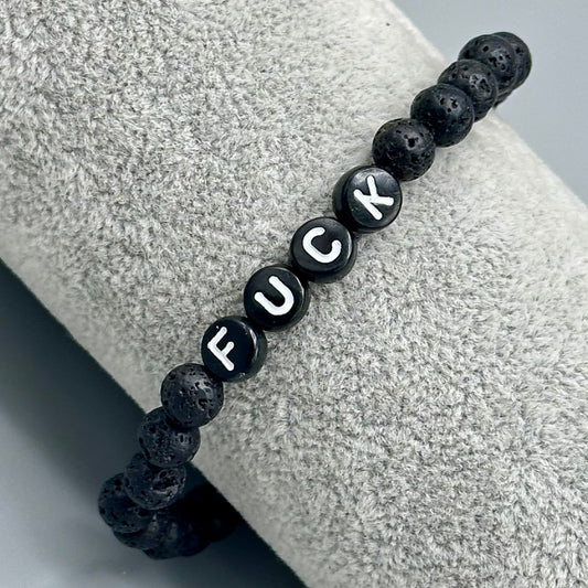 Lava Stone “Fuck” Bracelet